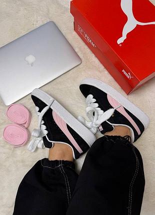 Puma suede xl black pink 4