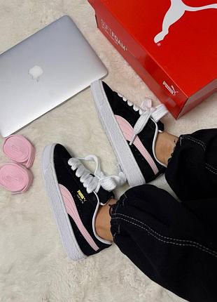 Puma suede xl black pink 5