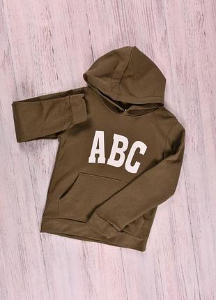 Худі дитяче хакі з написом abc
