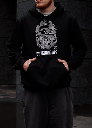Худі чоловіче a bathing ape grey camo ape head 4