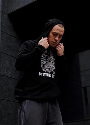 Худі чоловіче a bathing ape grey camo ape head 3