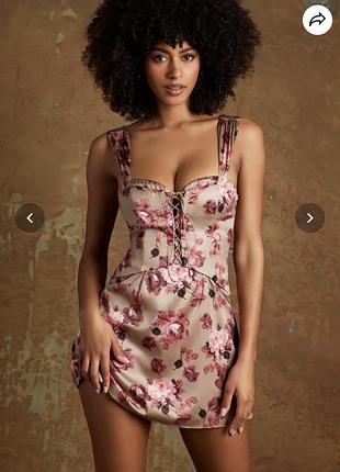Oh polly papatya lace up corset mini dress, стан новий, розмір uk 10 us 6