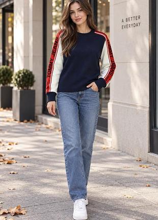 Жіночий вовняний джемпер tommy jeans із логотипами на рукавах, xs oversize