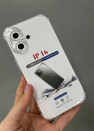 Прозрачный чехол iphone 16, противоударный чехол для iphone 16, силиконовый чехол iphone 16