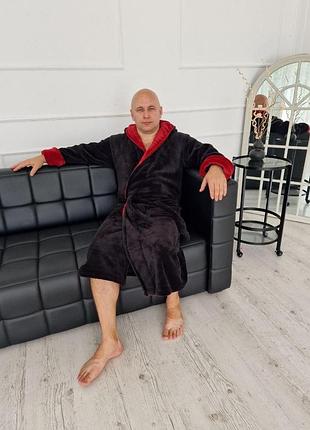 Халат мужской махровый супер стильный с капюшоном р.l,xl,2xl,3xl халат мужской на подарок 2xl