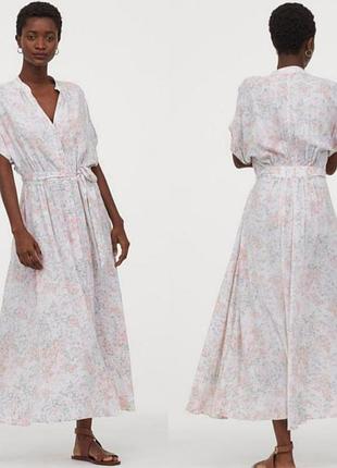 Вискозное миди платье рубашка h&amp;m 7