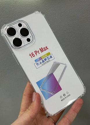 Прозрачный чехол iphone 16 pro max, противоударный чехол для iphone 16 pro max, силиконовый чехол iphone 16 pro max