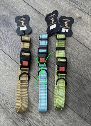 Нашийник 35-53 см для собак bronzedog active нейлоновий зі світловідбиттям та пластиковою пряжкою