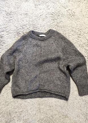 Жіночий светр zara knit сірий