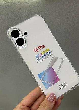 Прозрачный чехол iphone 16 plus, противоударный чехол для iphone 16 plus, силиконовый чехол iphone 16 plus