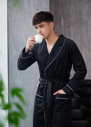 Халат мужской длинный стильный красивый велюровый р.m, l, xl, 2xl,3xl 48