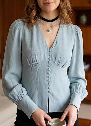 Рубашка женская emmelie delage блуза размер s-xs стильная приталенная вечерняя праздничная