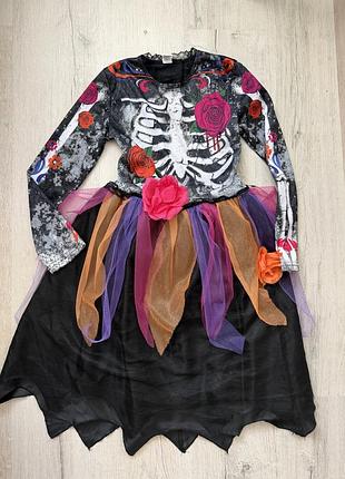Halloween/ плаття скелета/ карнавальна сукня/ хелловін/ 9-10 років