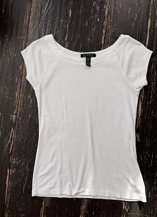 Ralph lauren футболка белая базовая коттон р m/s