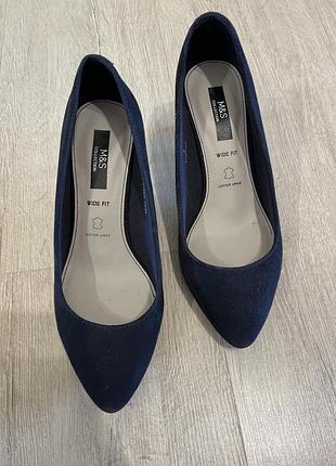 Туфлі жіночі m&s collection темно-сині, 38 розмір, шкіра