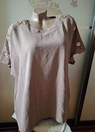 Жіноча блуза  бежева, розмір l-xl, 100% поліестер