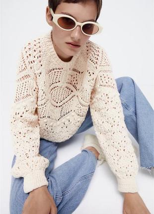 Светр жіночий zara молочний розмір s