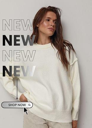 В’язаний джемпер oversize з декоративними швами