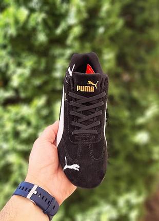 Puma speedcat og черные с белым 3