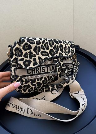 Жіноча сумка christian dior леопардова 2