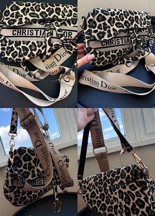 Жіноча сумка christian dior леопардова 4
