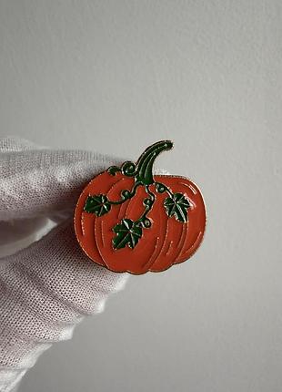 Пін значок металевий брошка гарбуз halloween помаранчевий