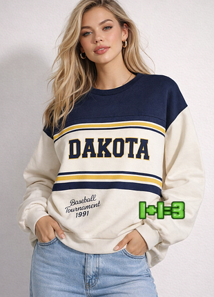 💝1+1=3 утепленный женский овесрайз свитшот свитер на флисе pull &amp; bear, размер 44 - 46
