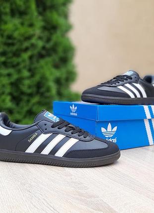 Adidas samba черные с белым 4