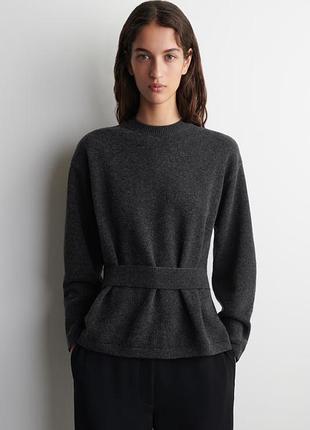 Джемпер жіночий cos belt-detail merino wool jumper / xs