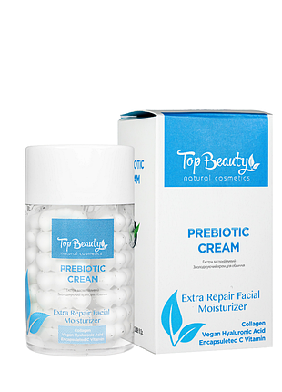 Крем для лица увлажняющий с пробиотиками top beauty prebiotic cream, 100 мл daily skin care