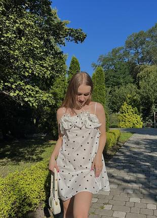Коротка жіноча сукня h&m в горошок