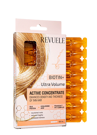 Концентрат для активации роста волос в ампулах revuele biotin+ ultra volum 8х5 мл daily skin care