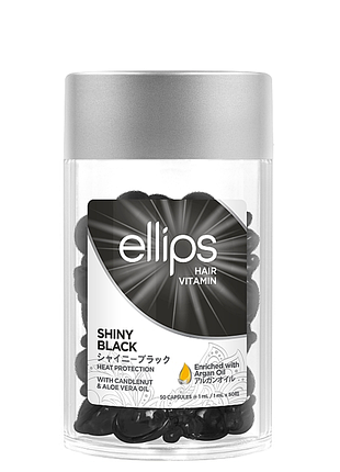 Витамины для волос ellips hair vitamin shiny black с ореховым маслом и маслом алоэ вера 50 шт*1 мл daily skin care