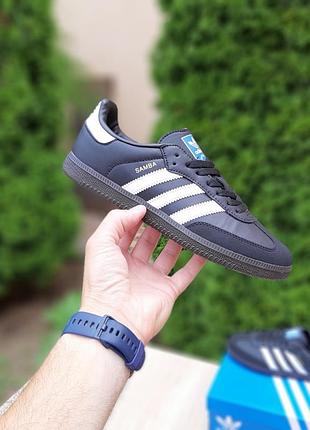 Adidas samba черные с белым 3