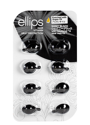 Витамины для волос ellips hair vitamin shiny black с ореховым маслом и маслом алоэ вера 8 шт*1 мл daily skin care