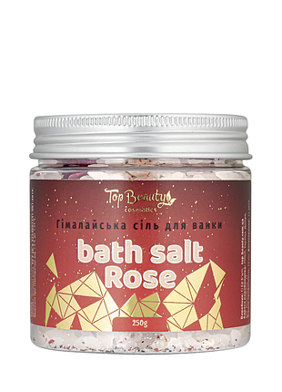 Соль для принятия ванны розовая гималайская top beauty с сухоцветами 250 г. daily skin care