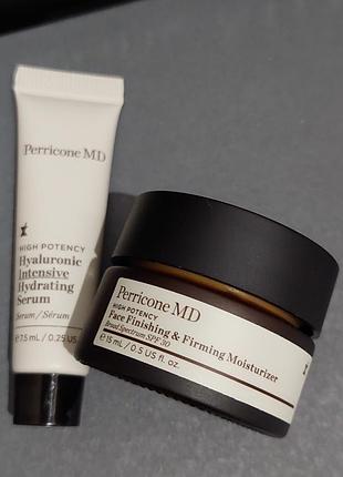 Набір perricone md: крем для обличчя face finishing & firming moisturizer spf 30 та сироватка hyaluronic intensive hydrating serum