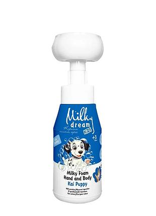Дитяча очищувальна пінка milky dream для рук і тіла “цуцик кай” 350 мл daily skin care