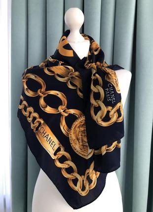 Chanel шелковый платок шарф палантин цепи шов роуль