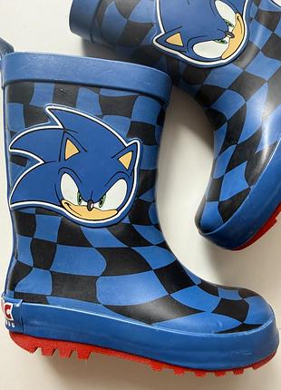 Яскраві гумові чоботи h&m «їжак соник» (sonic) для хлопчика 28р