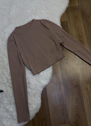 🤎✨ жіночий бежевий лонгслів s/m | стильний базовий лонг ✨
