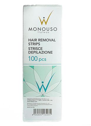 Набор восковых полосок для депиляции italwax monouso hair removal 100 шт daily skin care
