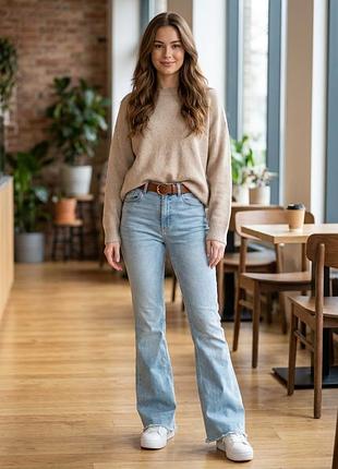 Голубые джинсы клеш женские h&amp;m devided, 40, рост 170см, 29-30