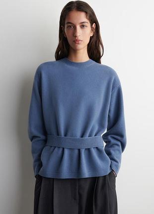 Джемпер женский cos belt-detail merino wool jumper / s