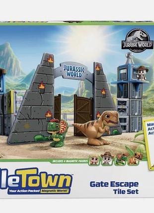 Магнітний конструктор tile town jurassic world dino escape — 78 деталей