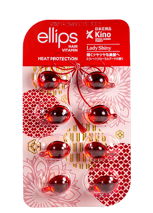 Витамины для волос ellips lady shiny hair vitamin мягкость сакура, 8 шт.*1 мл daily skin care