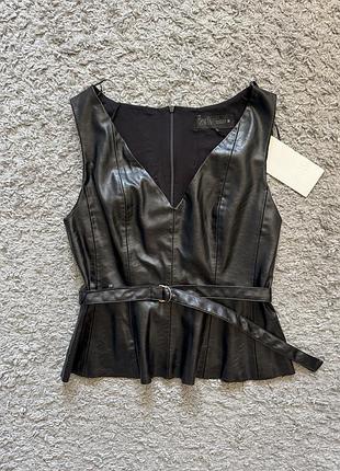 Шкіряний нарядний топ zara 7