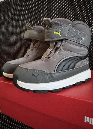 Чоботи для хлопчиків puma зимові сірі 23,5 eu