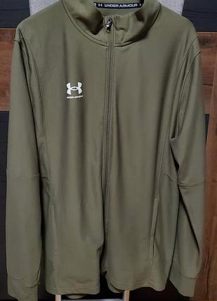 Чоловіча спортивна кофта under armour (олімпійка/тренувальна куртка) кольору хакі / оливковий.