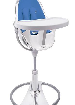 Стульчик для кормления bloom fresco white (вкладыш lunar silver) блакитний